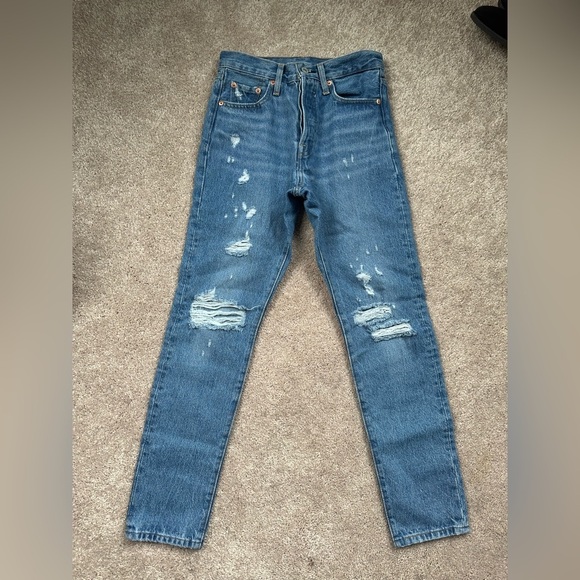 Levi's Denim - Levi's Distressed Blue Straight Leg Jeans